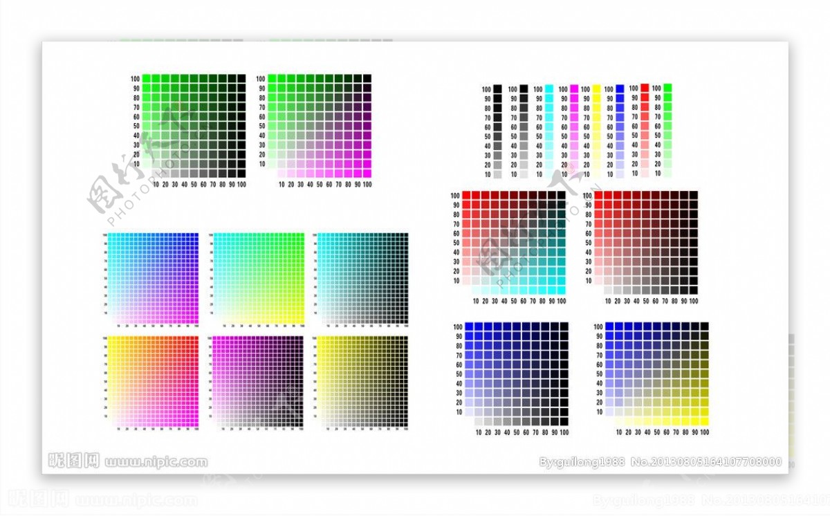 cmyk颜色表图片