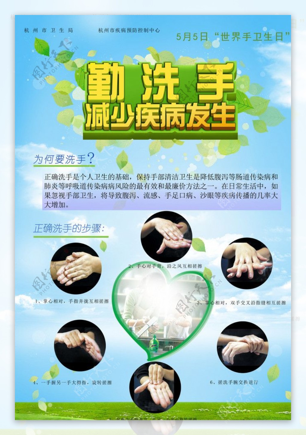 洗手健康海报图片