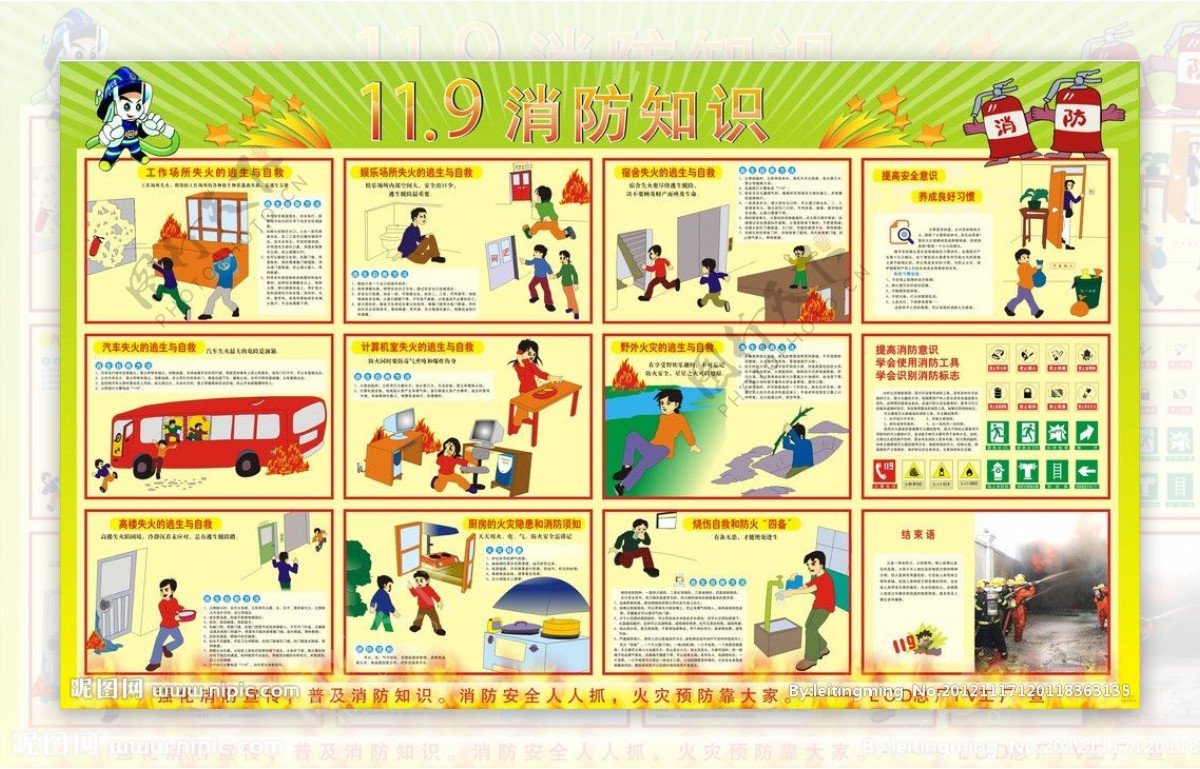 119消防知识海报图片