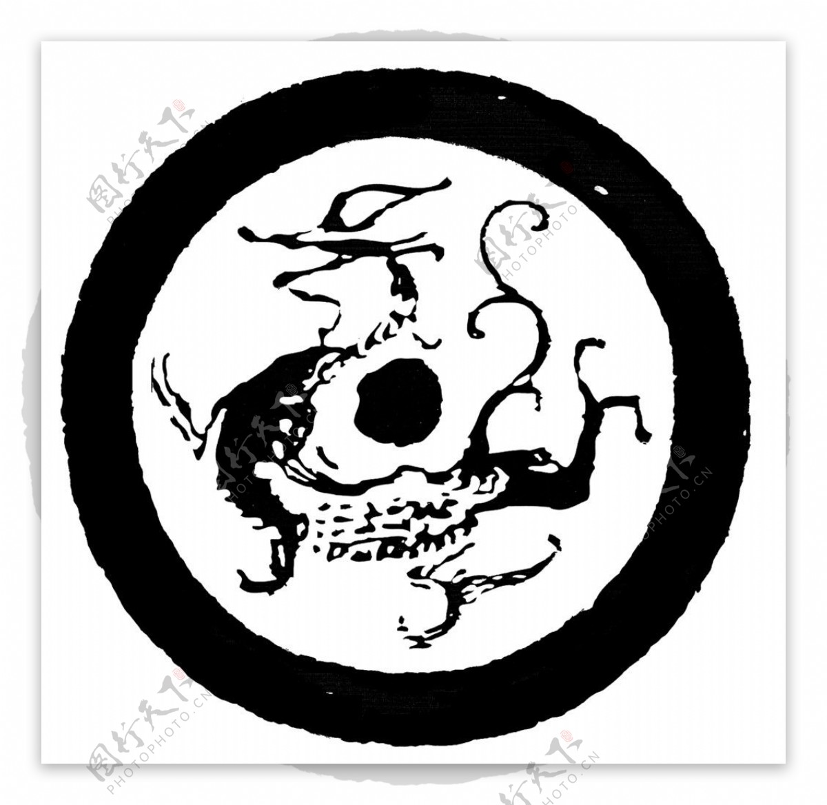 PSD古代的龙标志图片