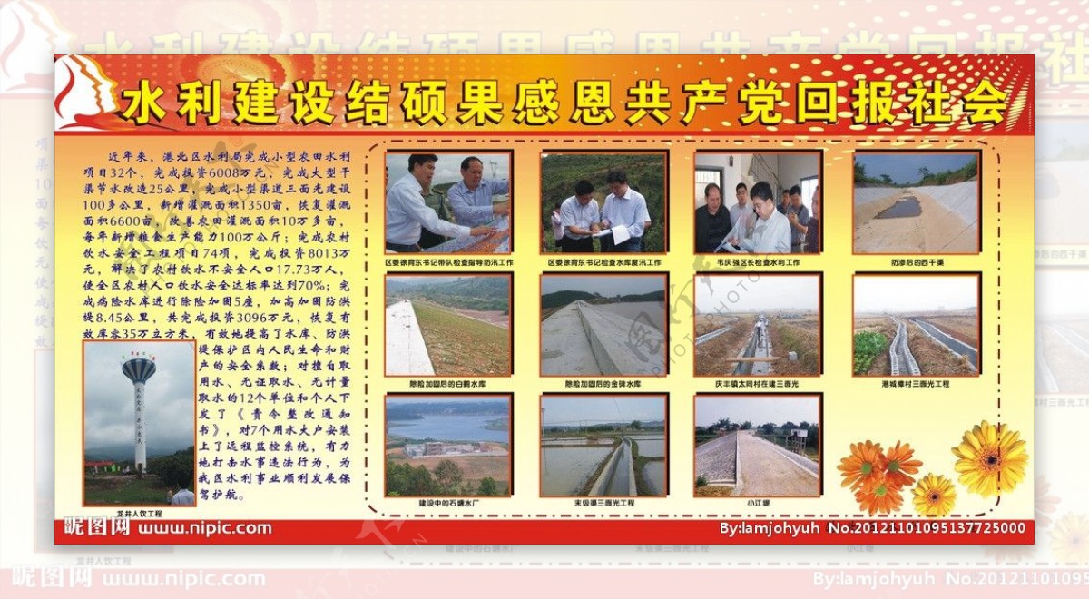 贵港市港北区水利局党的十八大板报图片