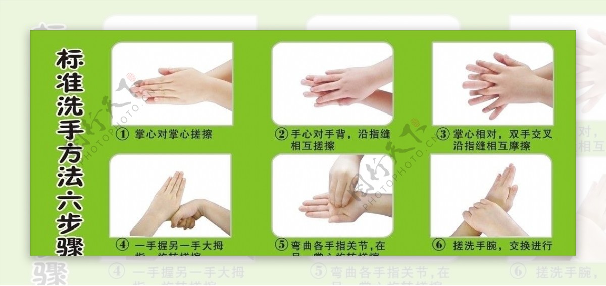 洗手标准步骤图片