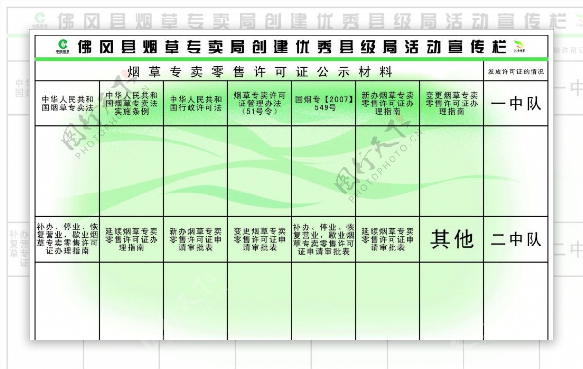 烟草宣传栏图片