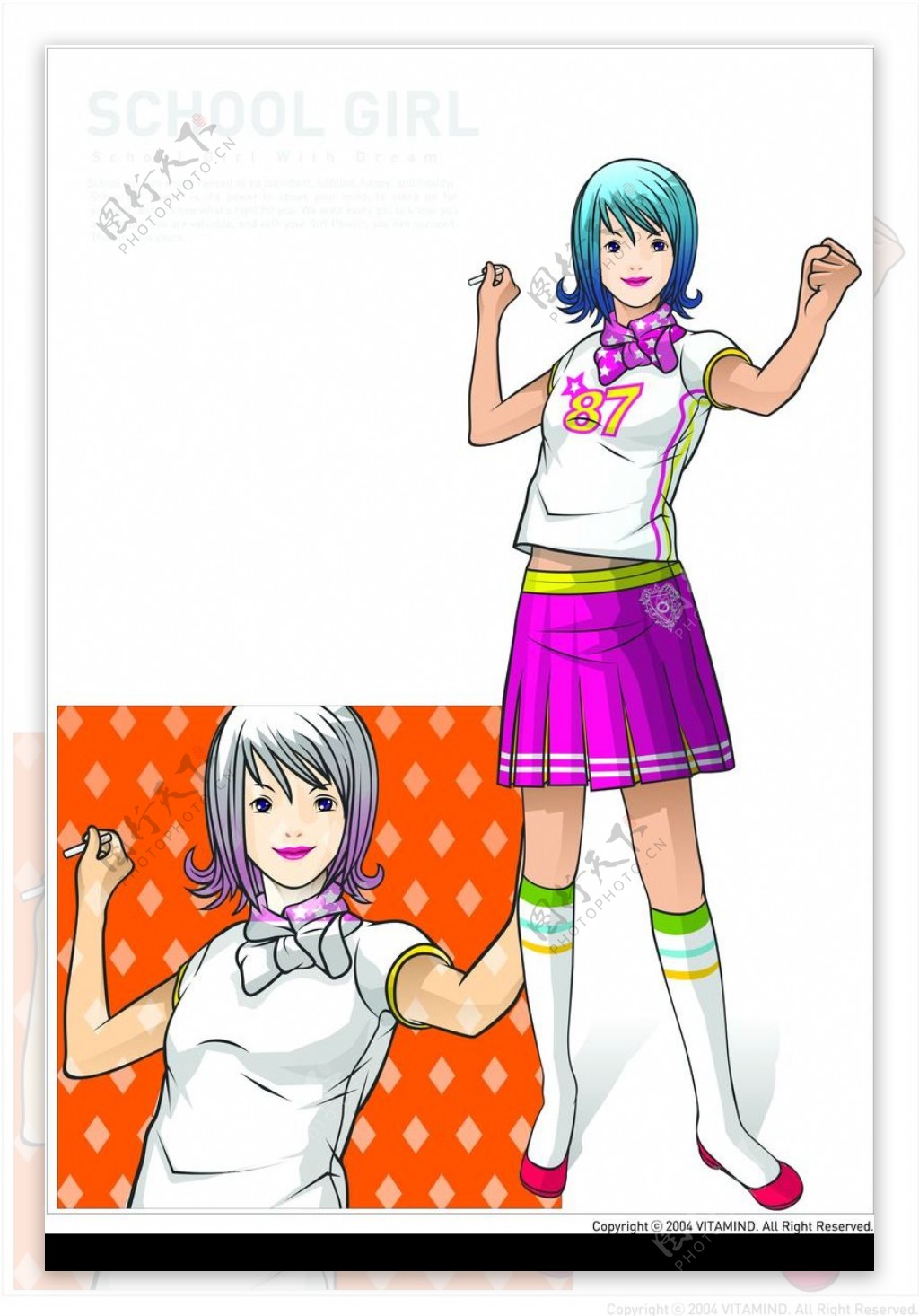 校园女孩0090图片素材-编号20290597-图行天下