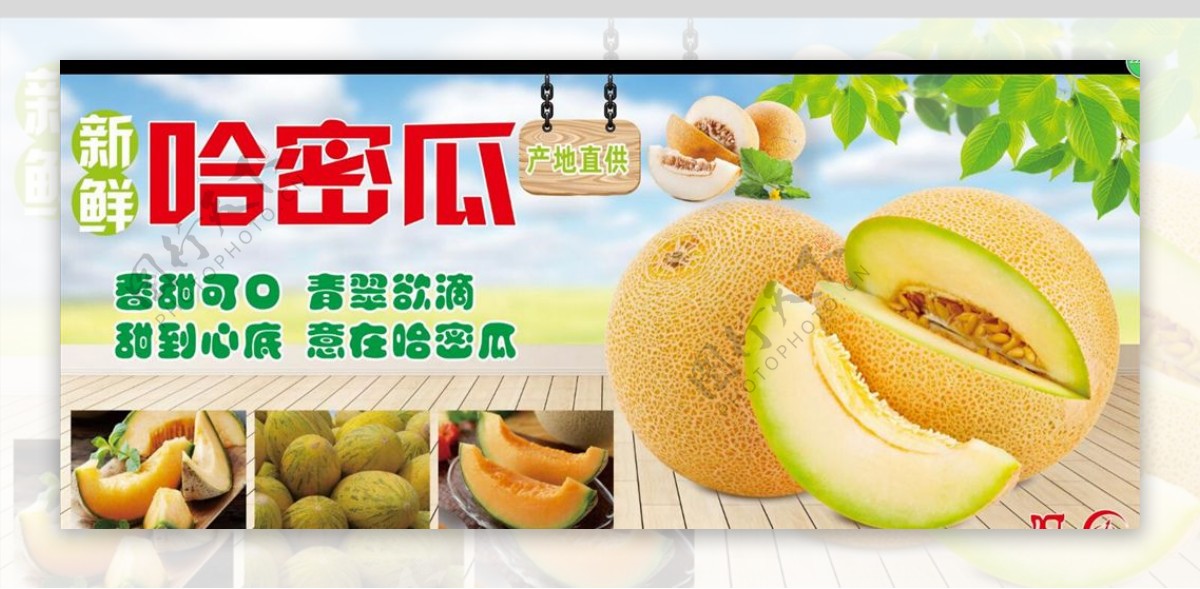 超市卖场水果海报哈蜜瓜