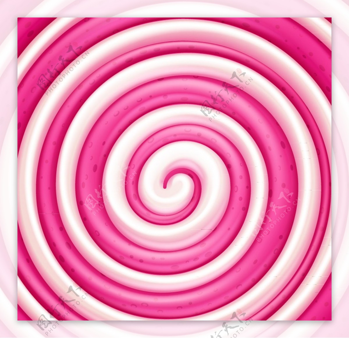 粉白圆形漩涡棒棒糖背景矢量素材