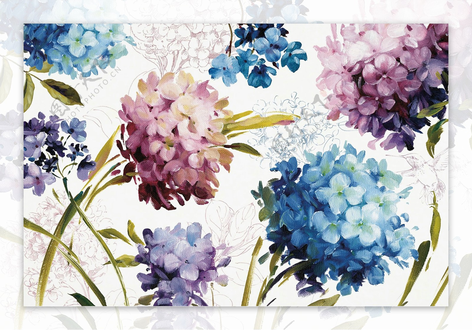 数码花卉油画