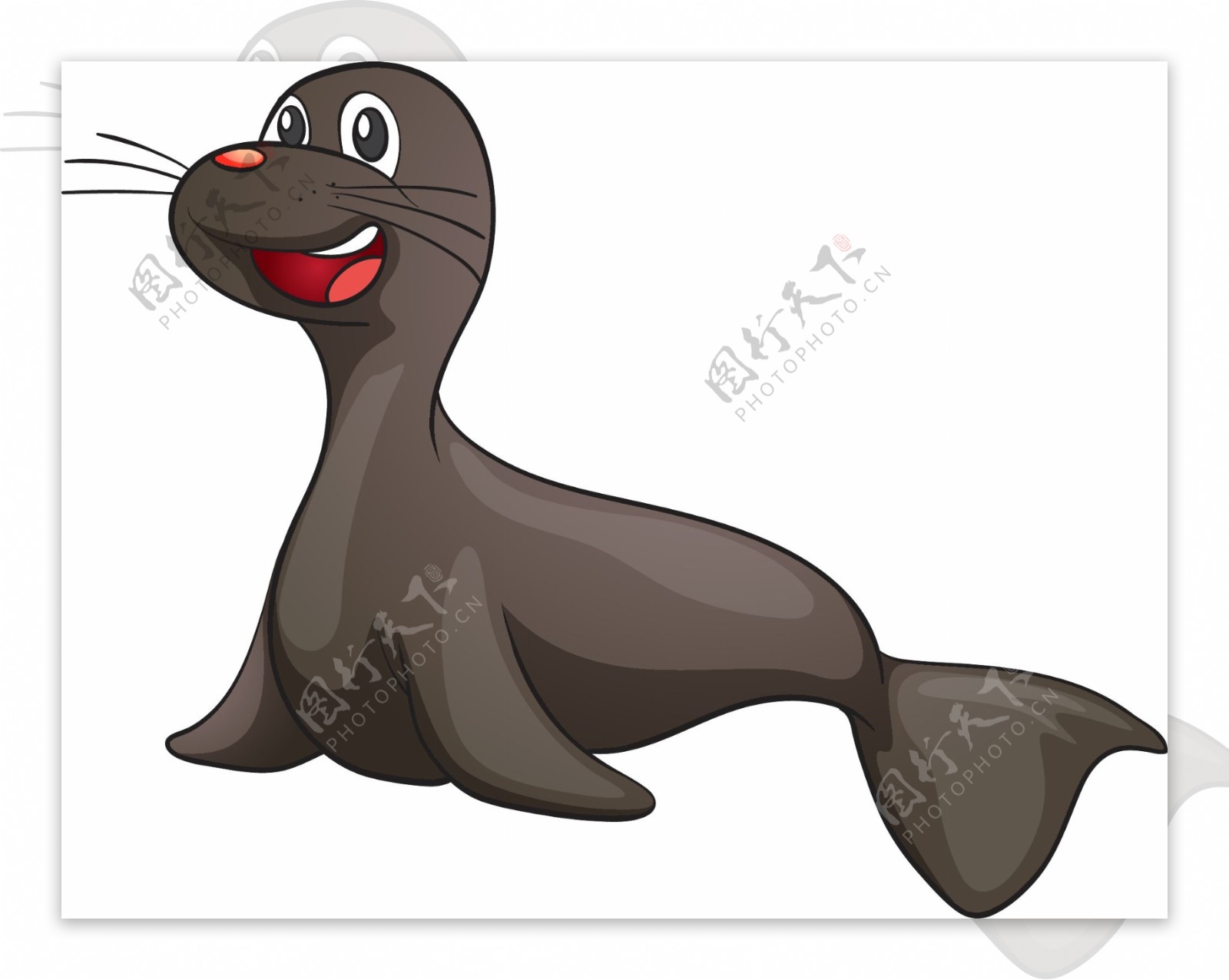 小海豹卡通孤立海豹插画图片素材_ID:424455323-Veer图库