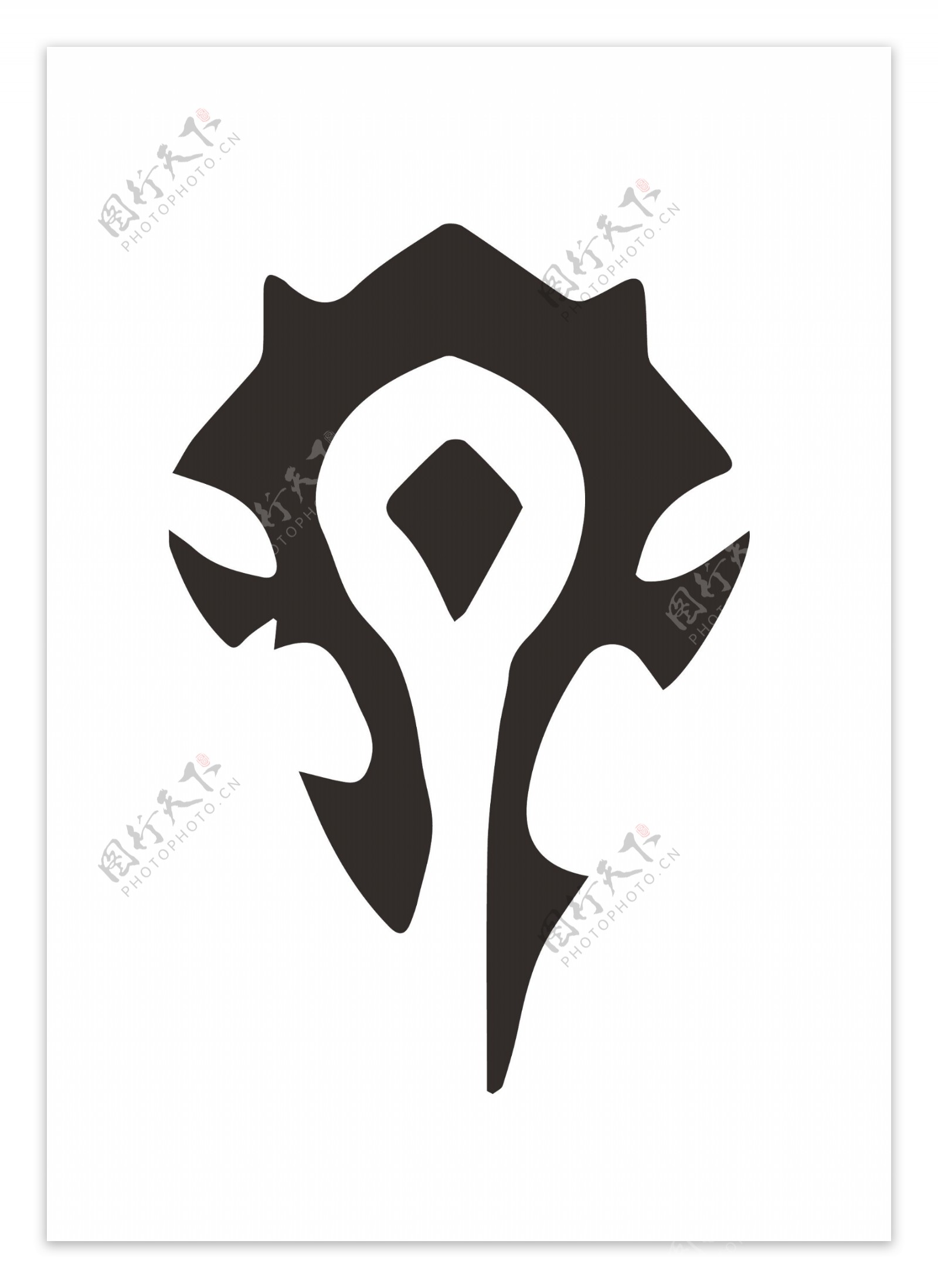 魔兽世界部落徽记黑白图标