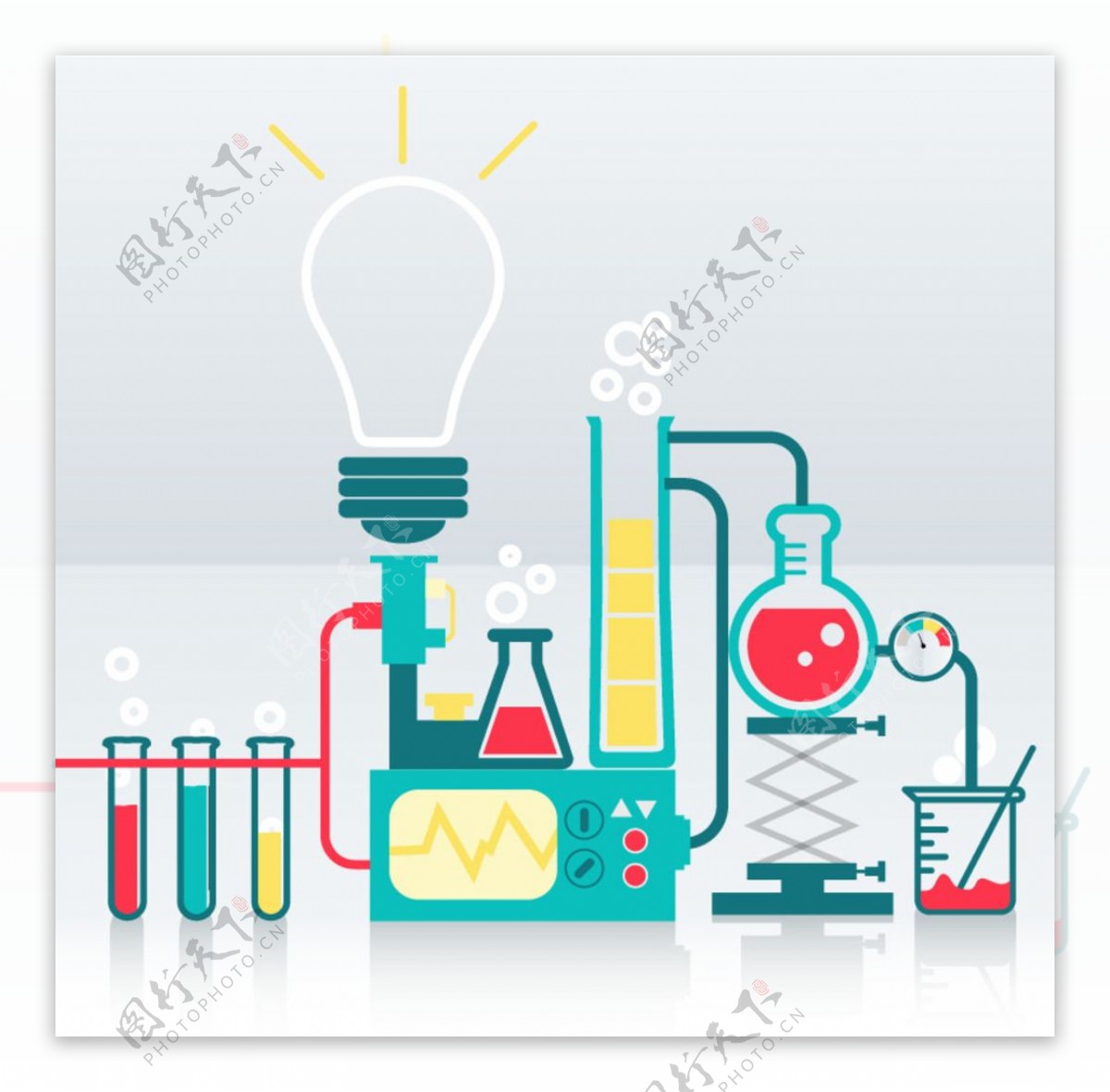 创意化学器皿背景矢量素材