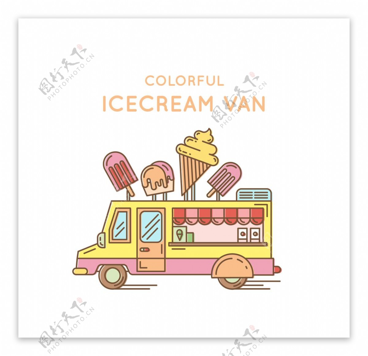 冰淇淋雪糕车图片素材-编号23380384-图行天下