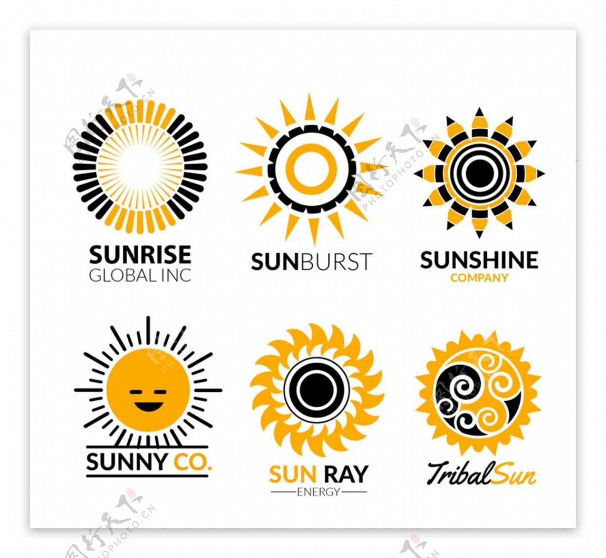 创意太阳标志矢量图