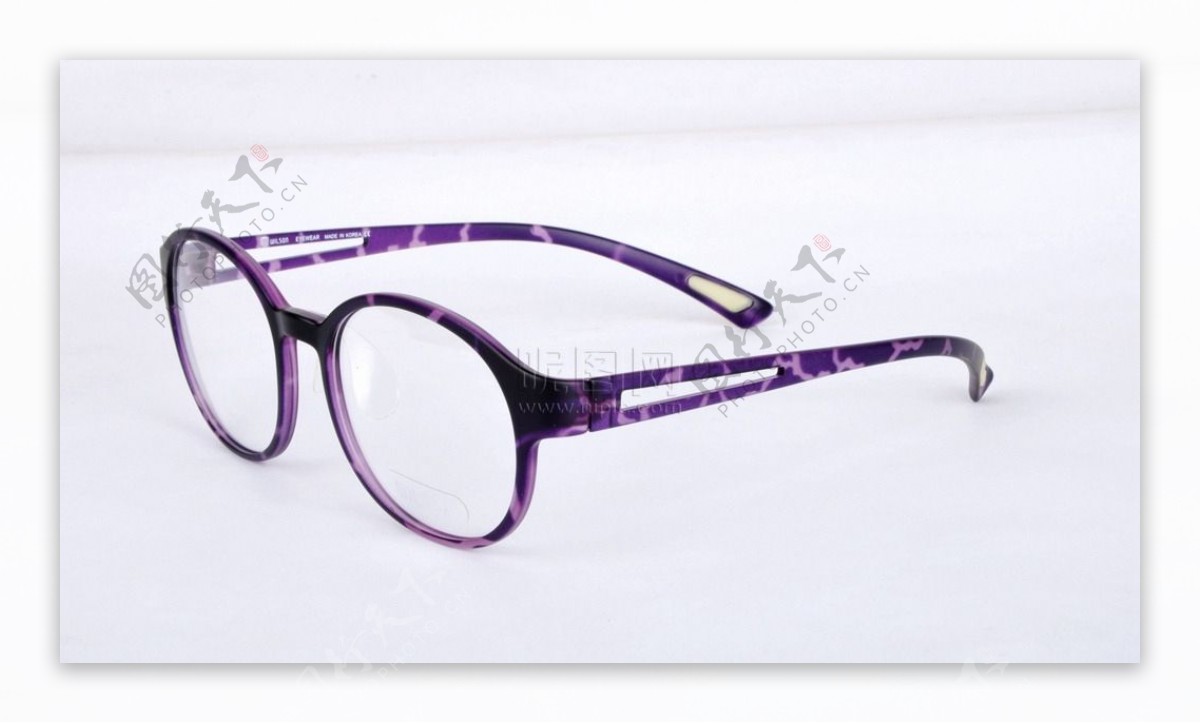 紫色豹纹眼镜