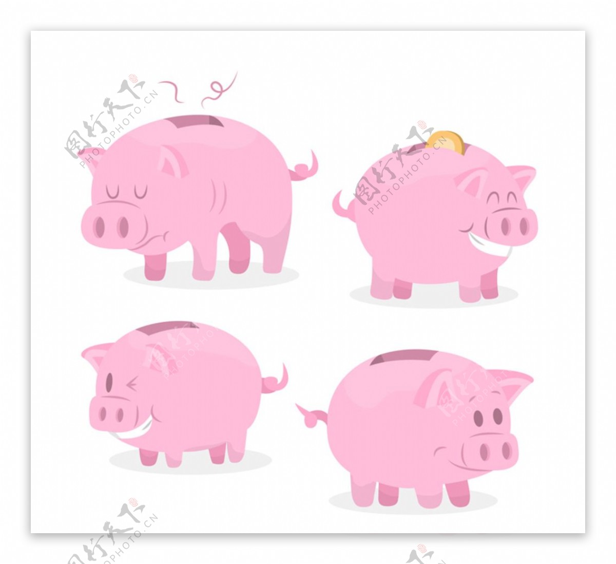 粉色猪存钱罐