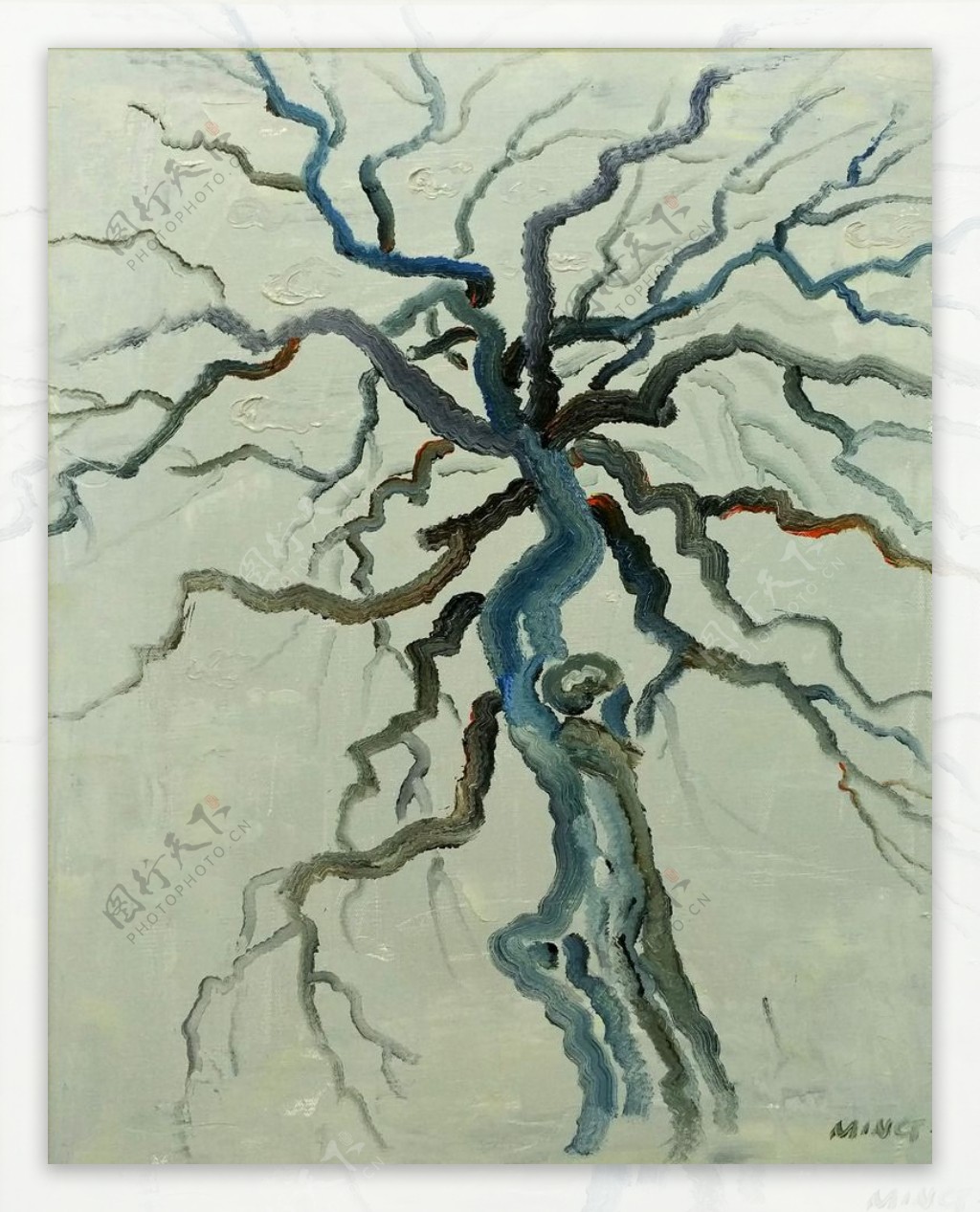 抽象树木艺术油画