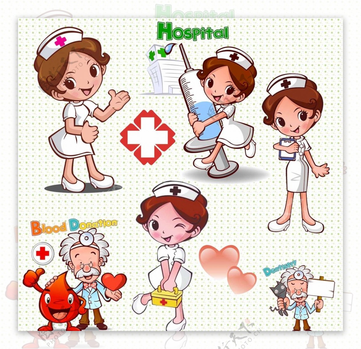 医院素材卡通小护士