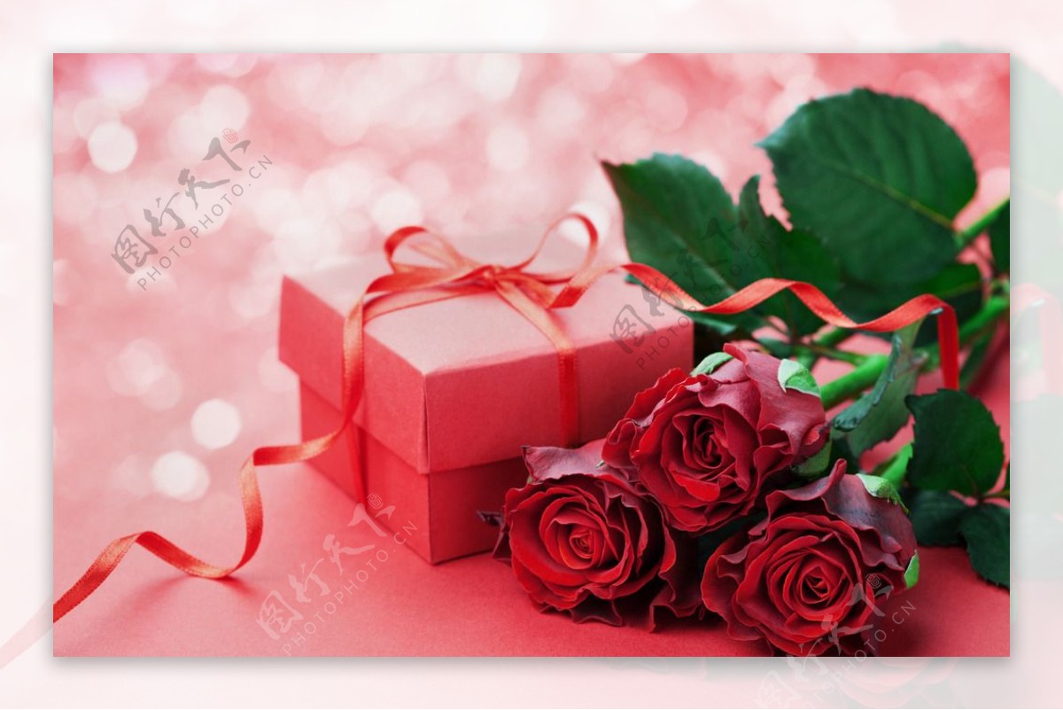 红色玫瑰花礼盒