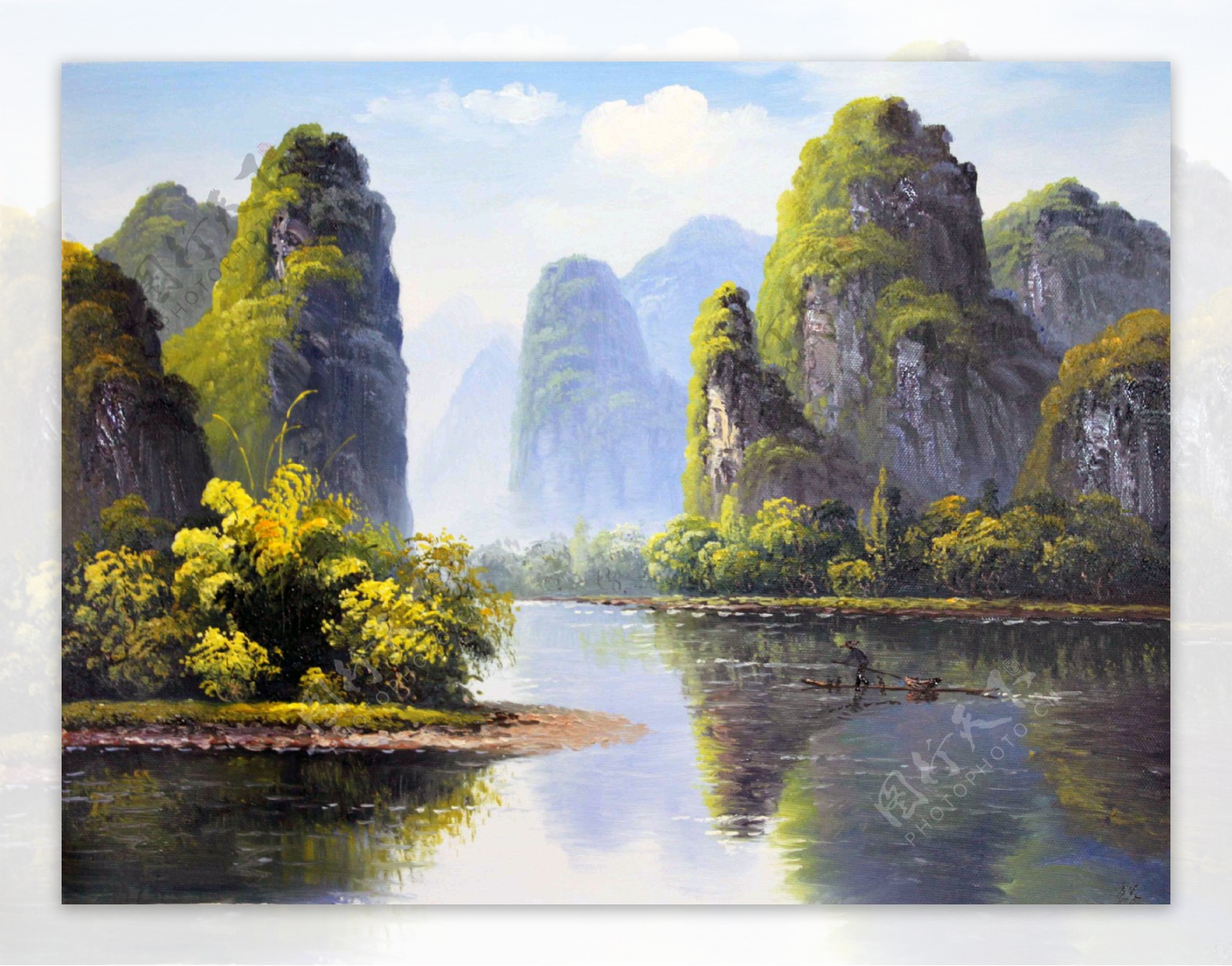 桂林山水水彩画