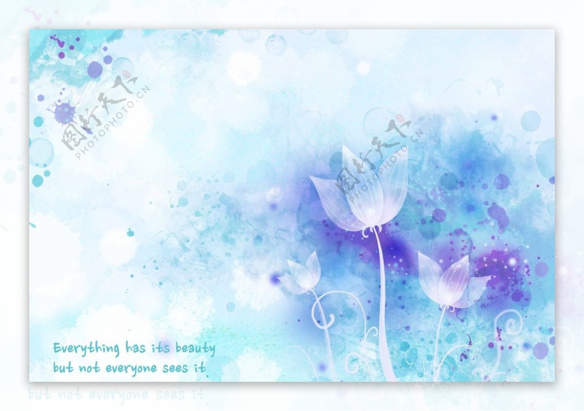 梦幻蓝色花朵背景底纹素材