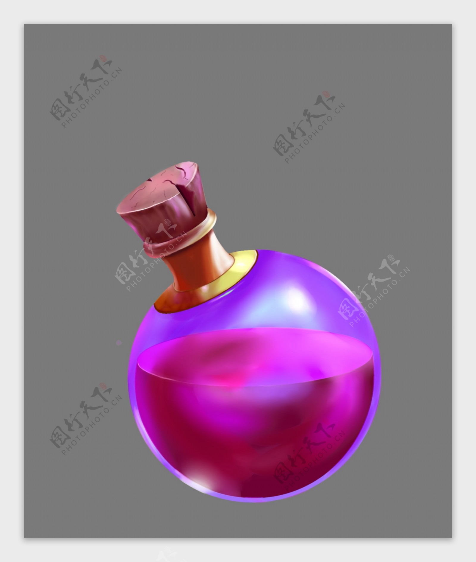 紫色水晶瓶子PSD分层素材