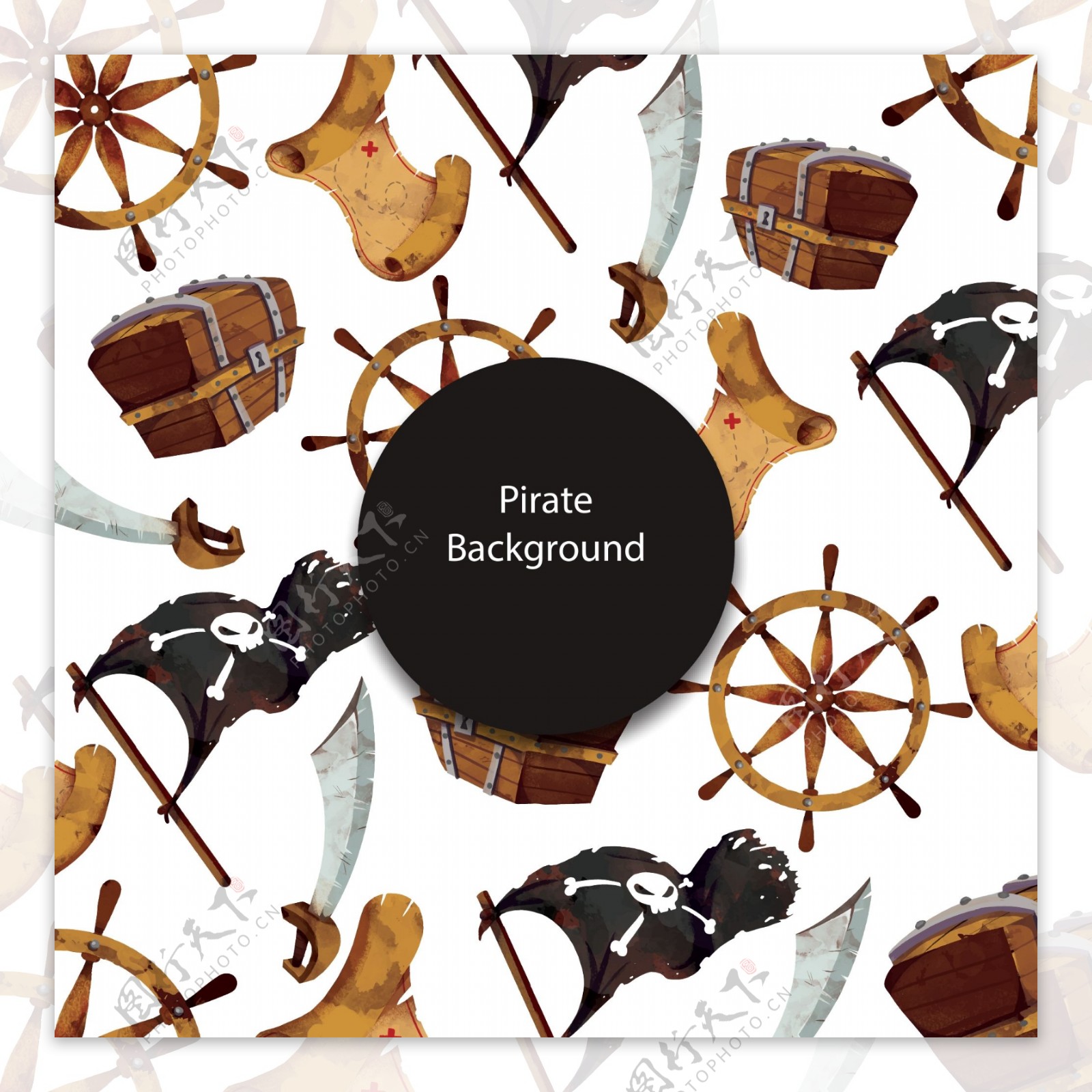 海盗元素图案背景
