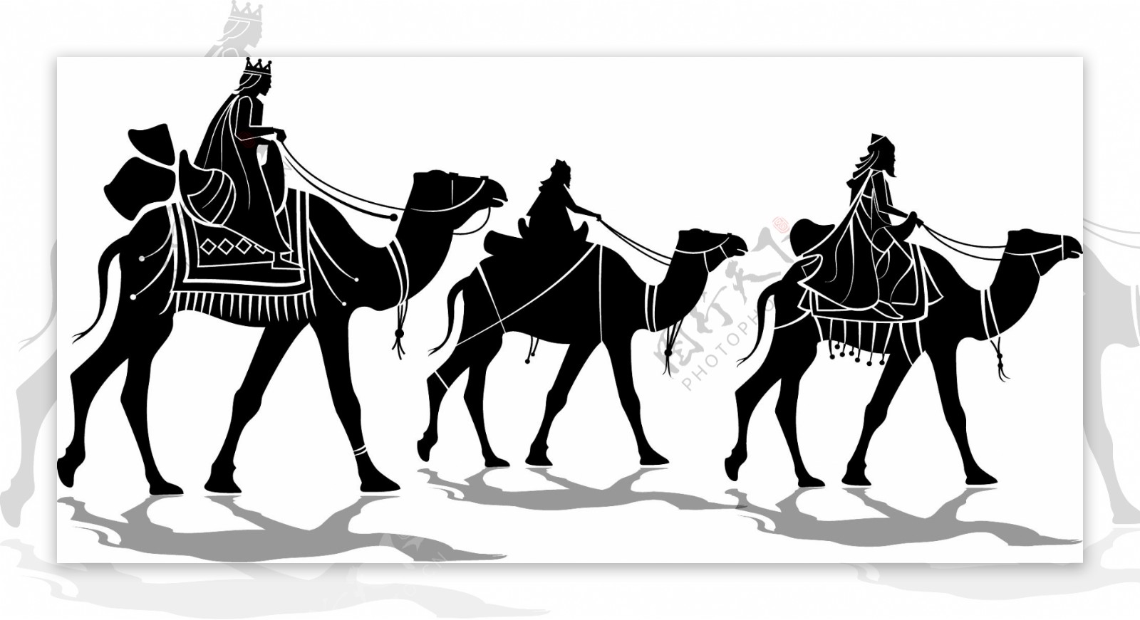 骑骆驼的人剪影