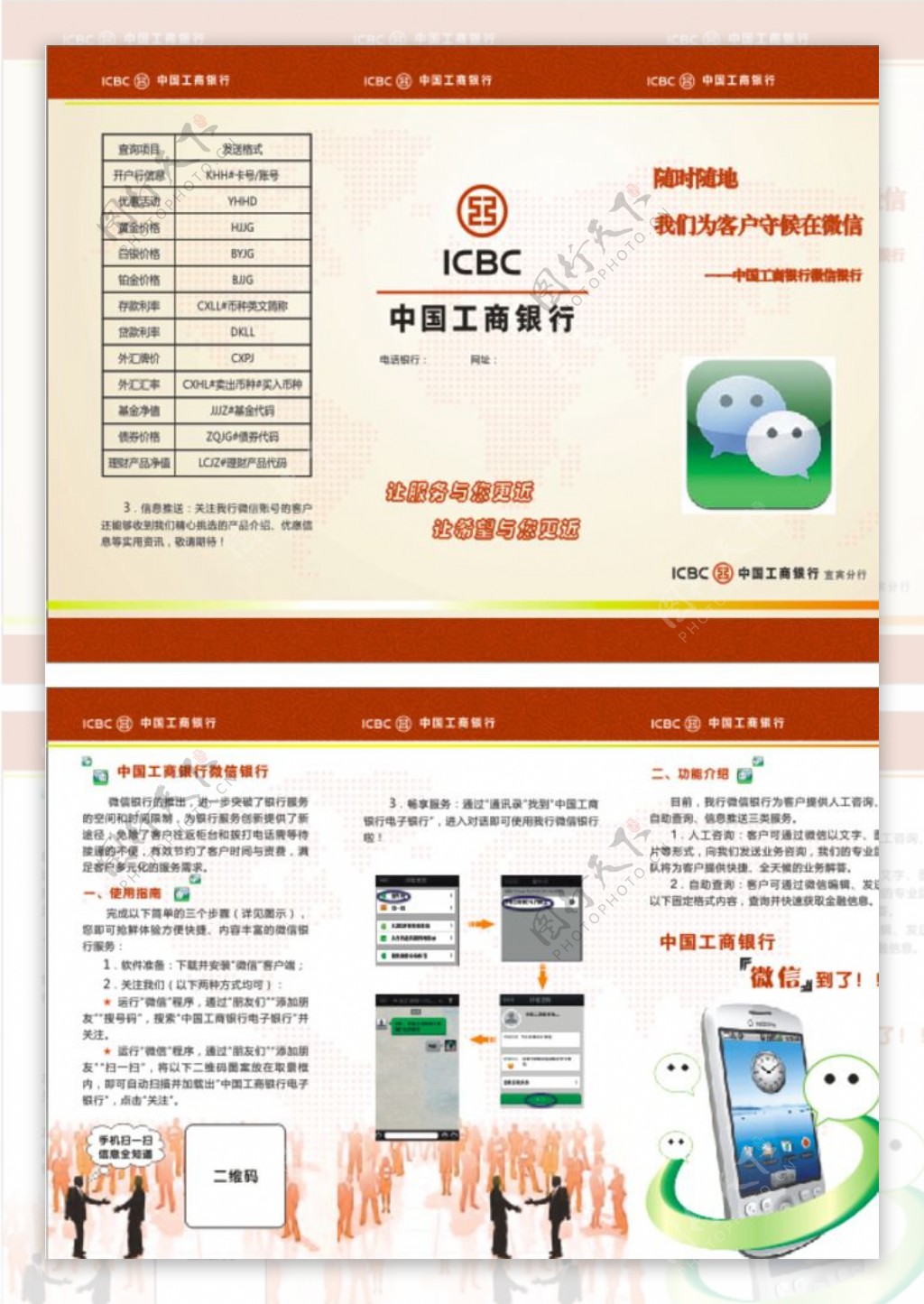 中国银行微信银行单页