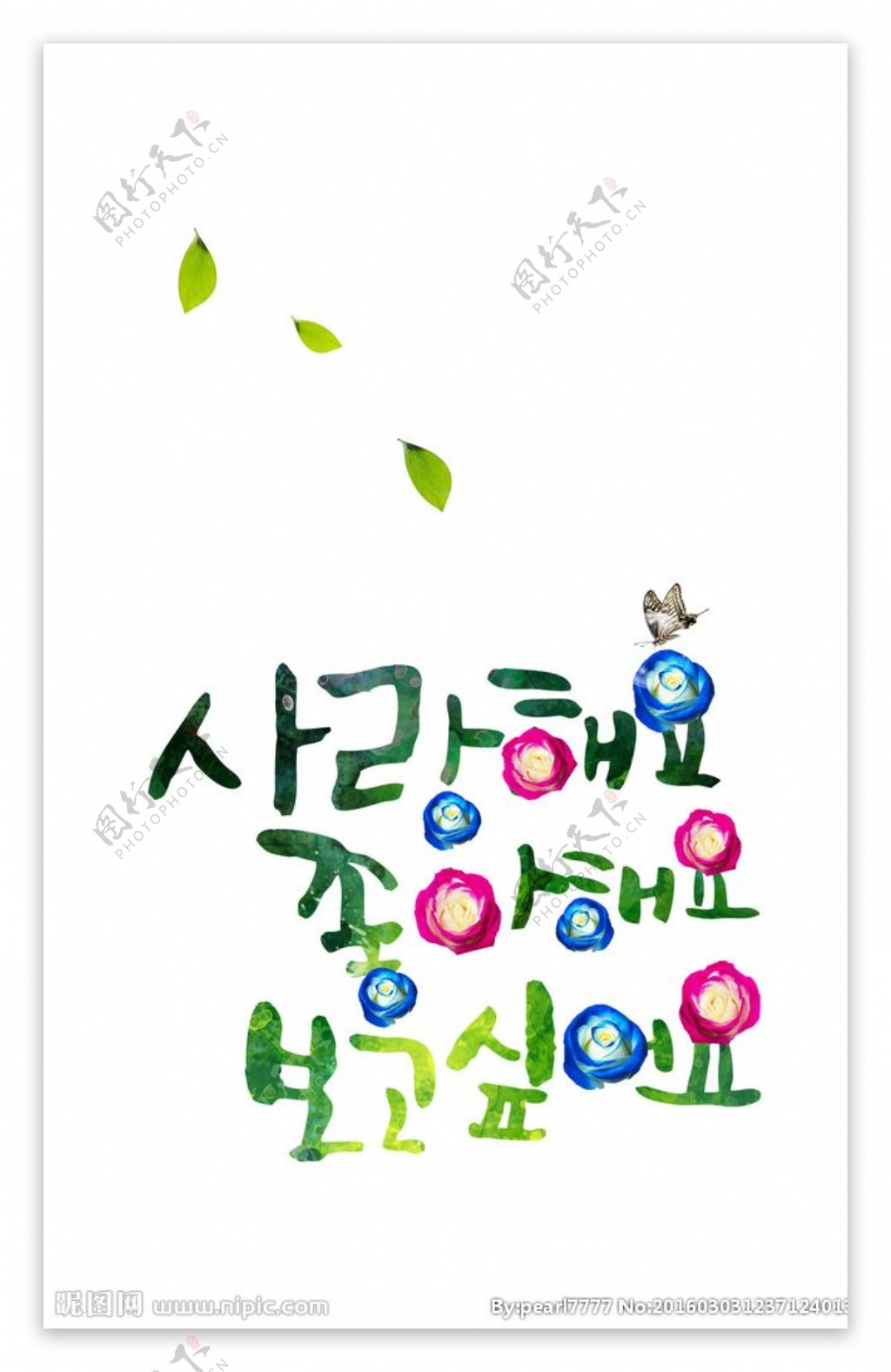 韩国创意花草字体设计