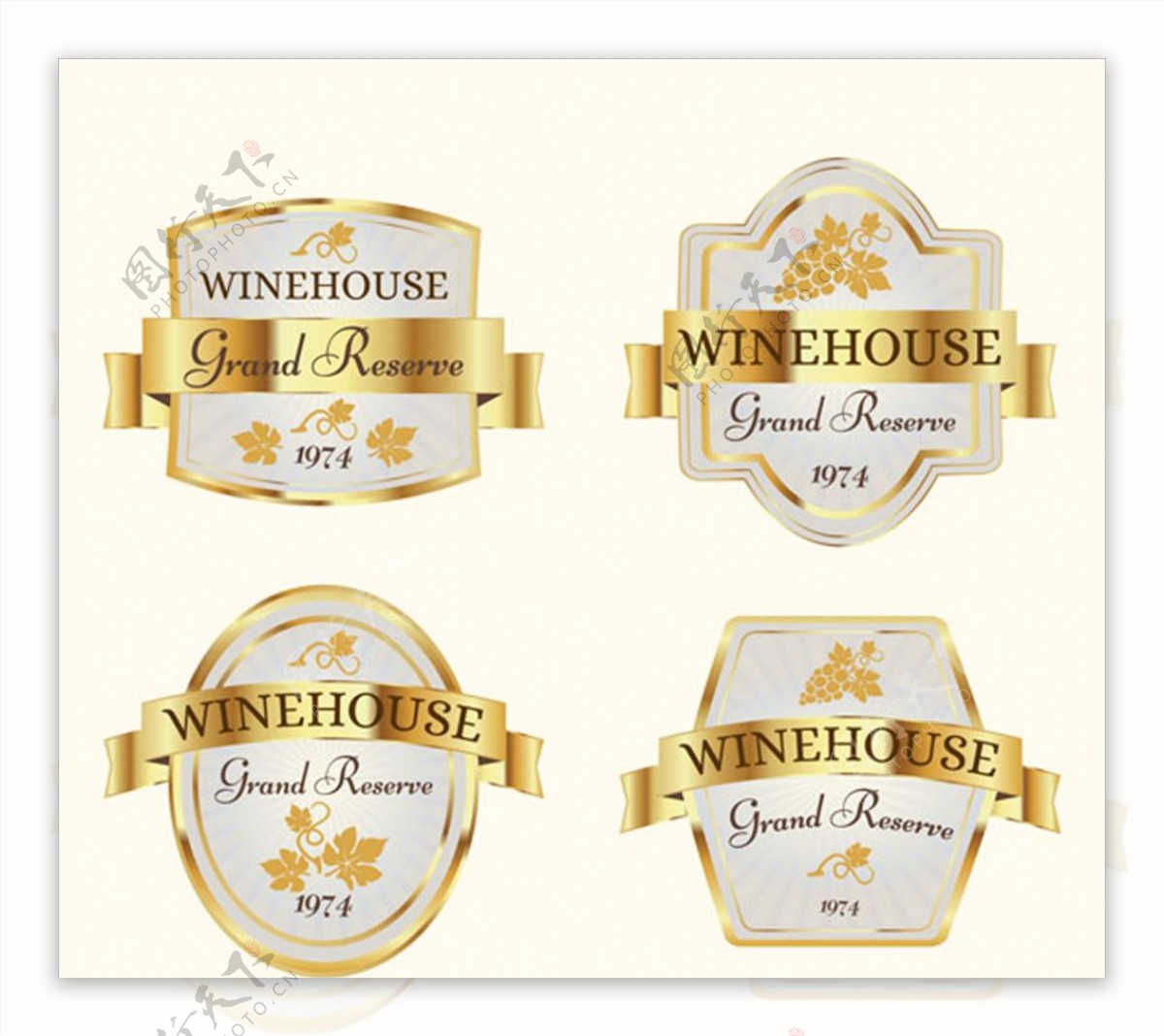 四种时尚的葡萄酒标签