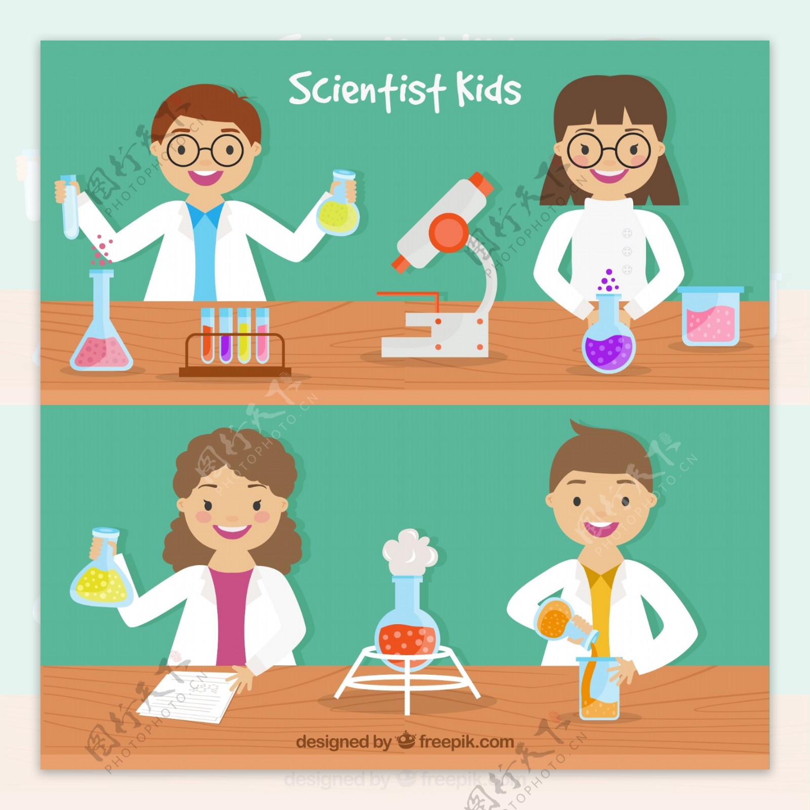 科学家在孩子