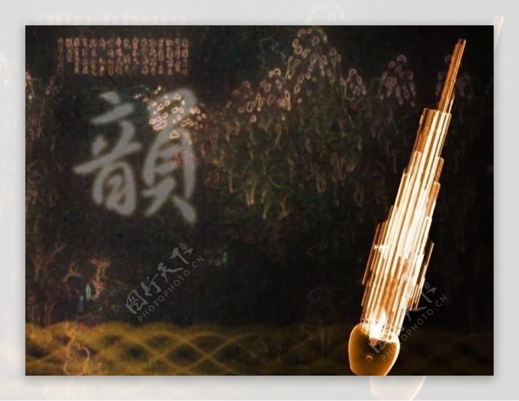 中国风古琴旋律元素影视背景素材