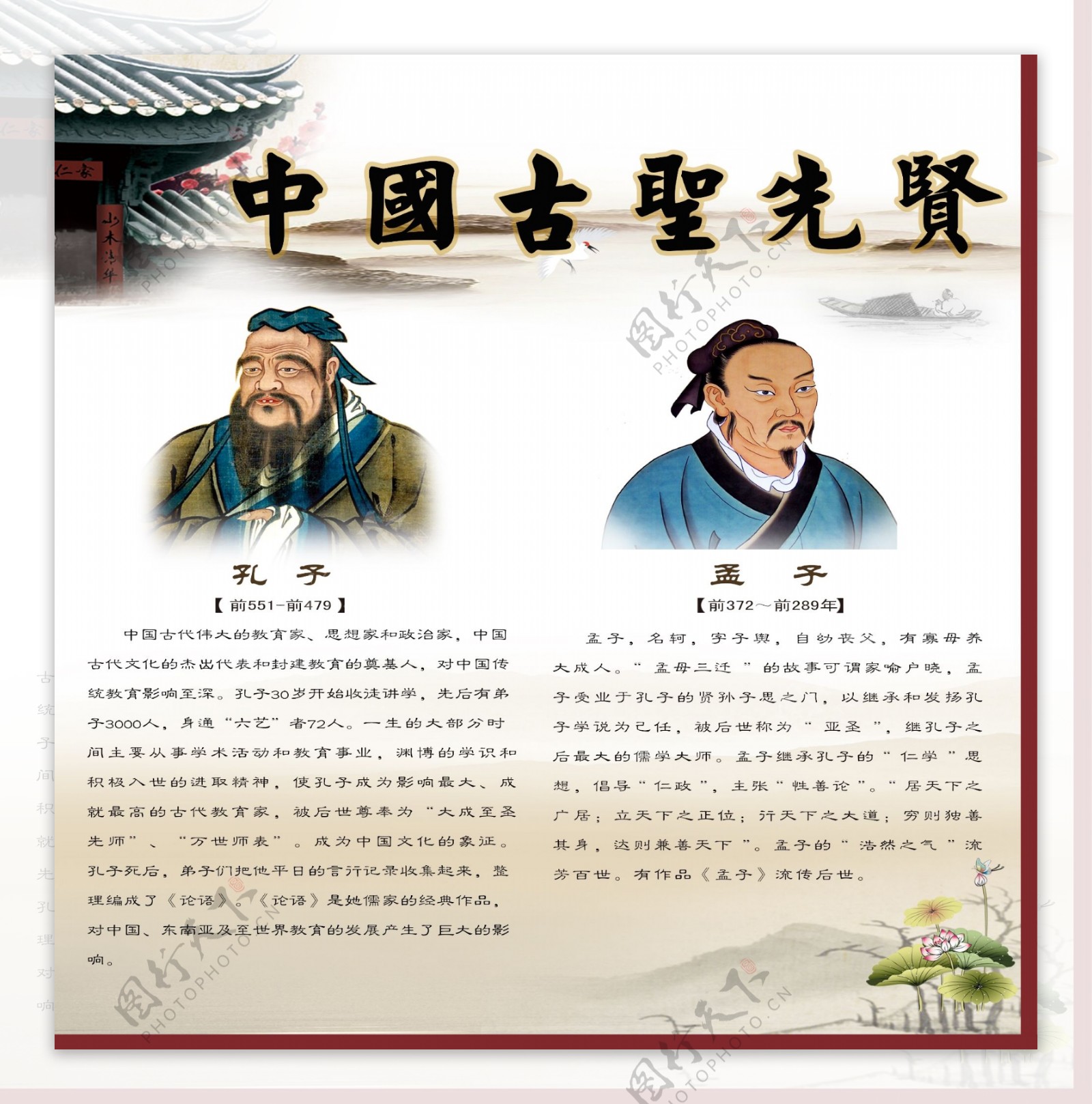 中国古圣传统文化圣人教育海报