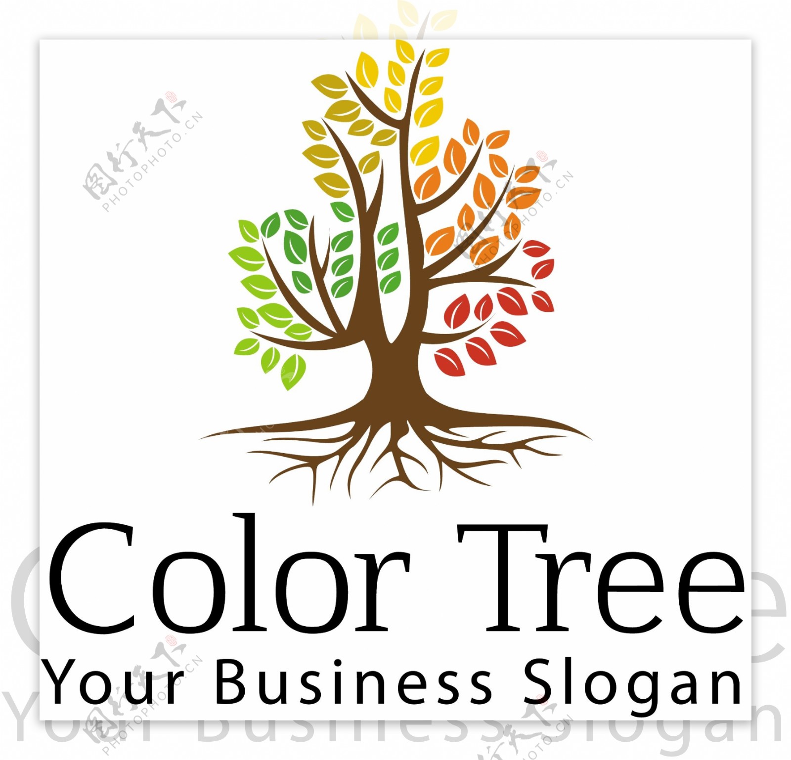 彩色树标志