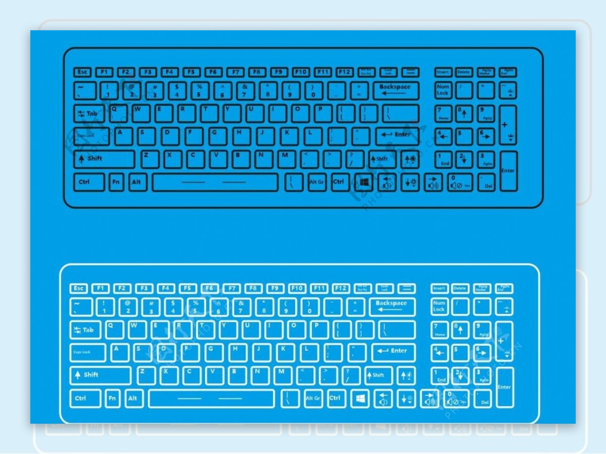 键盘矢量图笔记本键盘