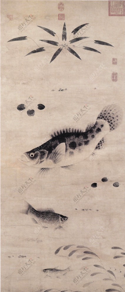鱼藻图古画