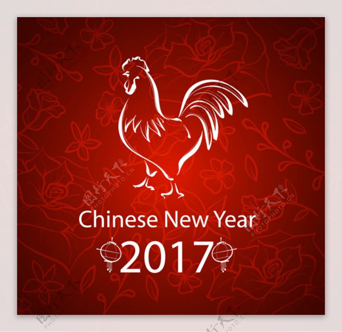 2017新年快乐翦影公鸡