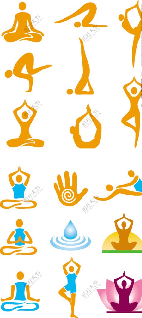 瑜珈动作瑜珈会所瑜珈图标