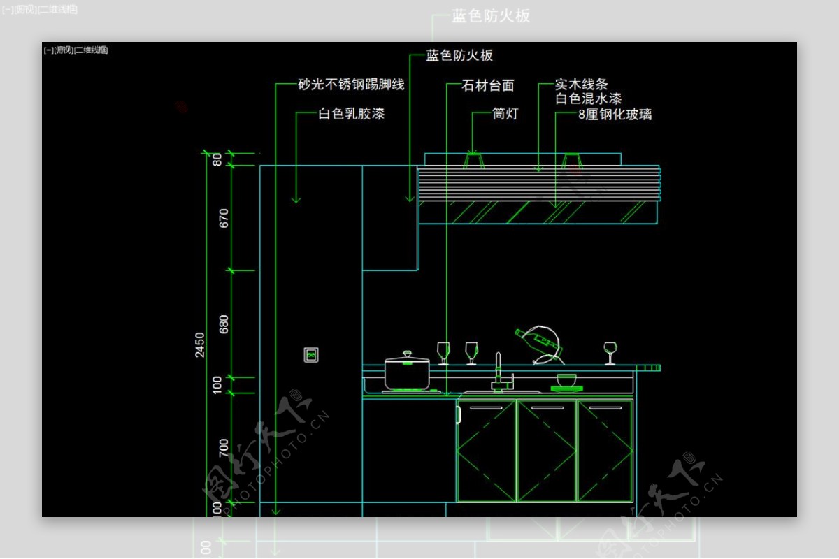 室内图块厨房立剖面