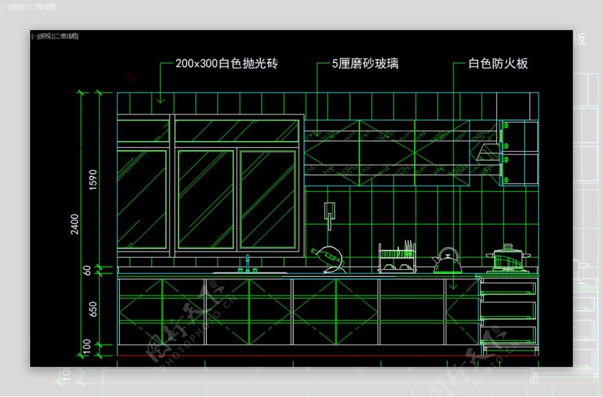 室内图块厨房立剖面