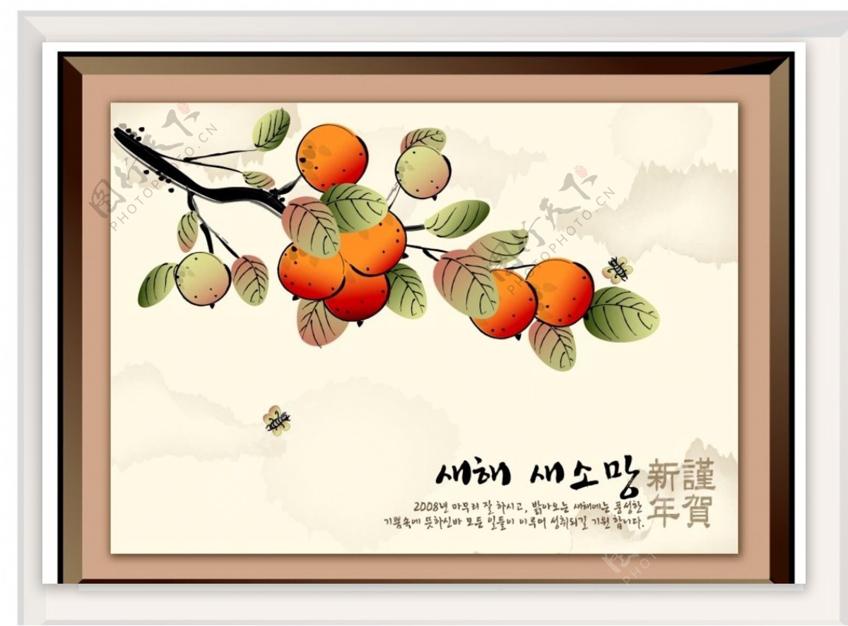 牡丹图中国传统吉祥年画矢量素材
