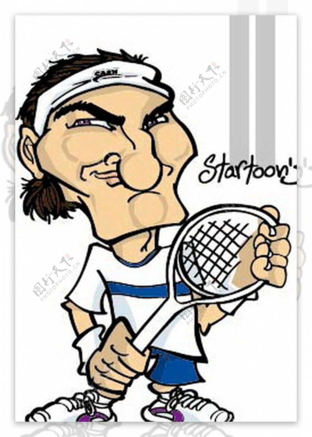 卡通网球少年素材