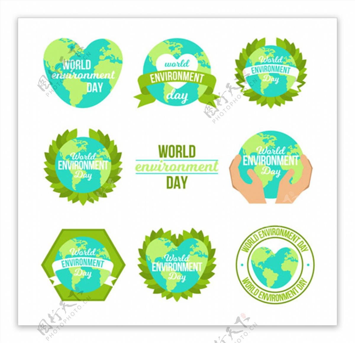 八款世界环境保护日标签