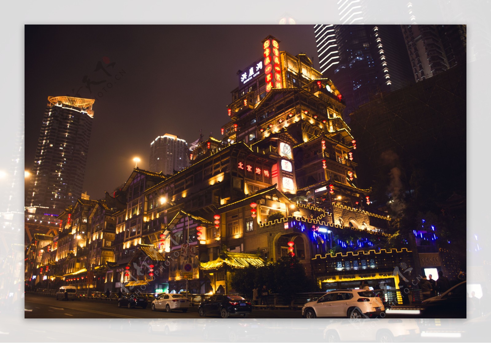 重庆洪崖洞夜景图片素材_免费下载_jpg图片格式_VRF高清图片500812499_摄图网