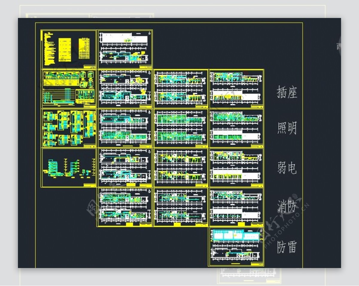 五层办公楼电气设计图