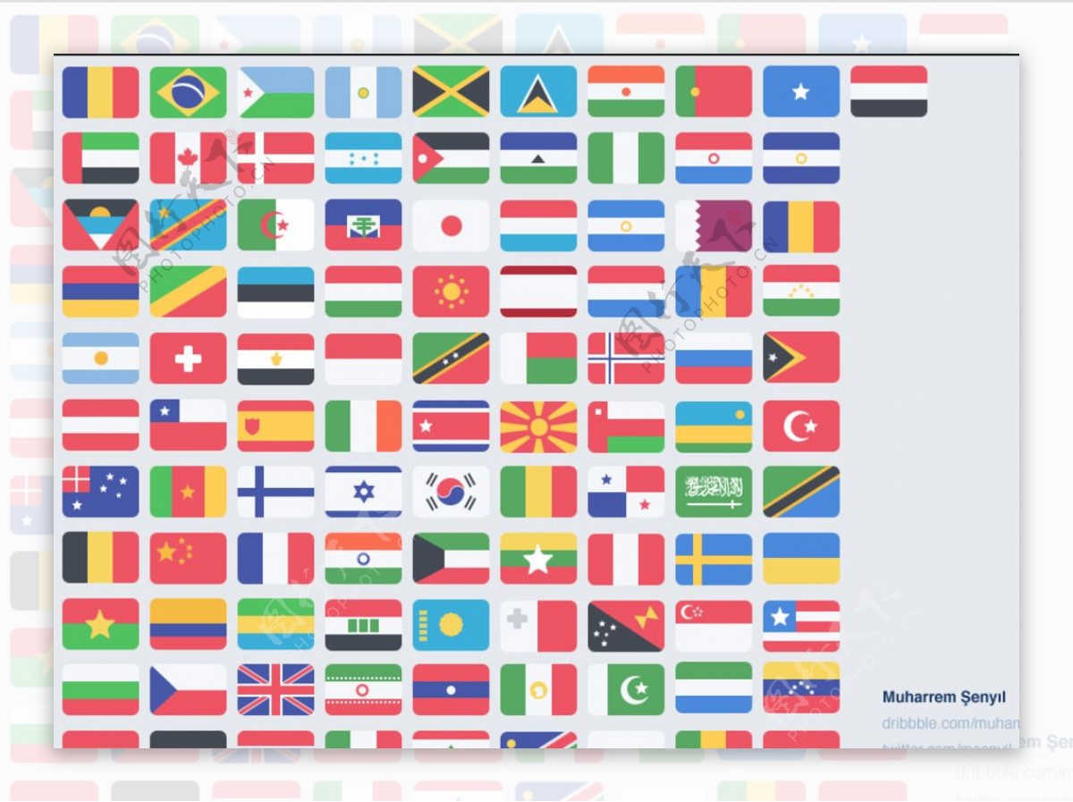 110个国家国旗矢量图