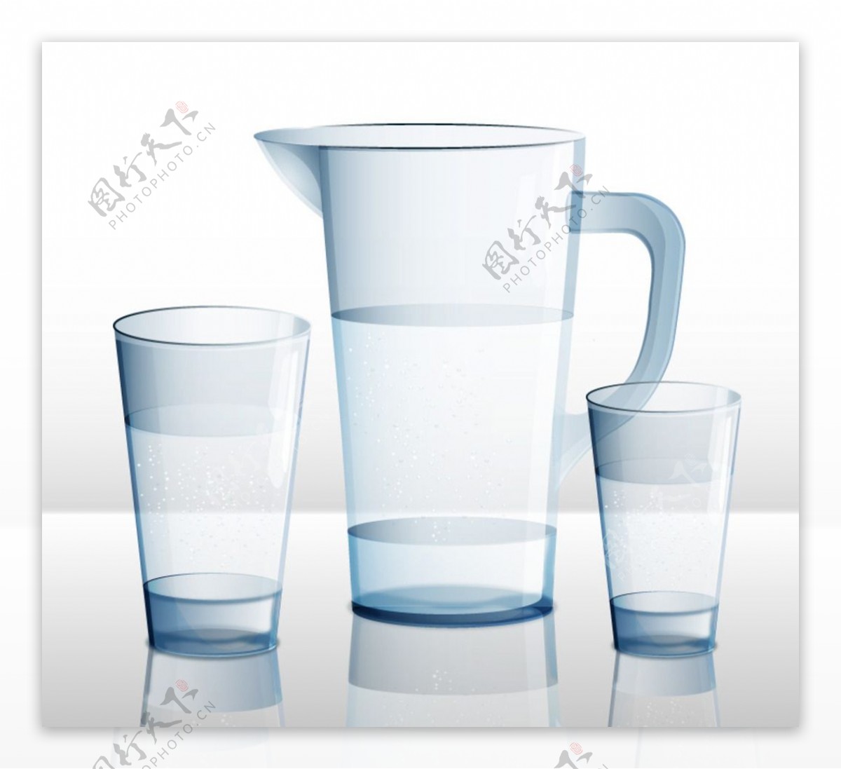 水壶和杯子设计矢量素材