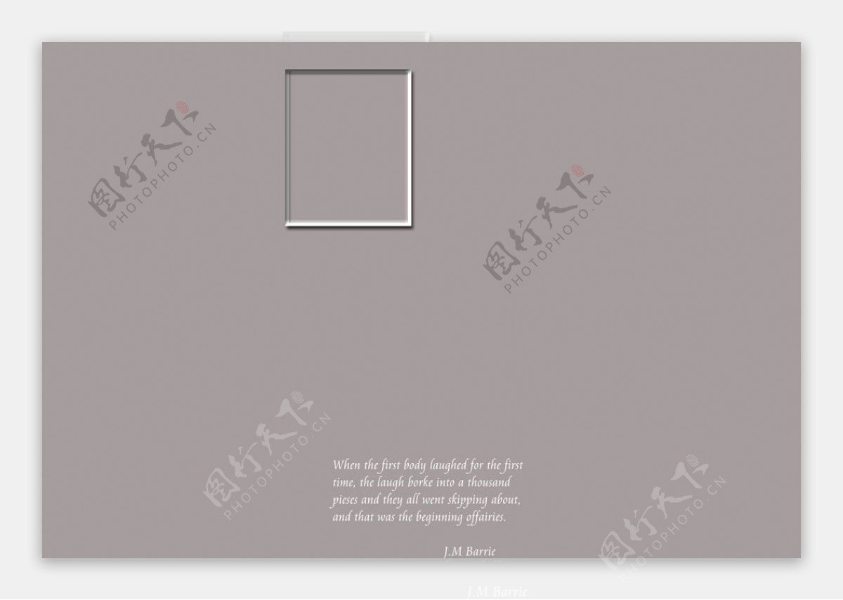 灰色创意婚纱照相册设计模板