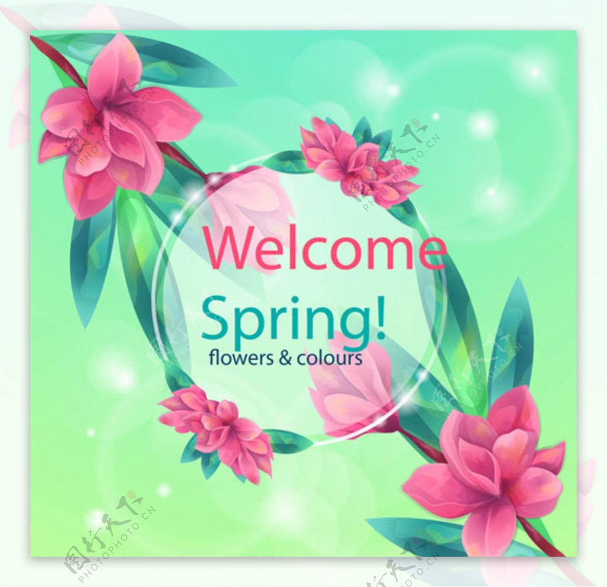 春季花卉海报背景