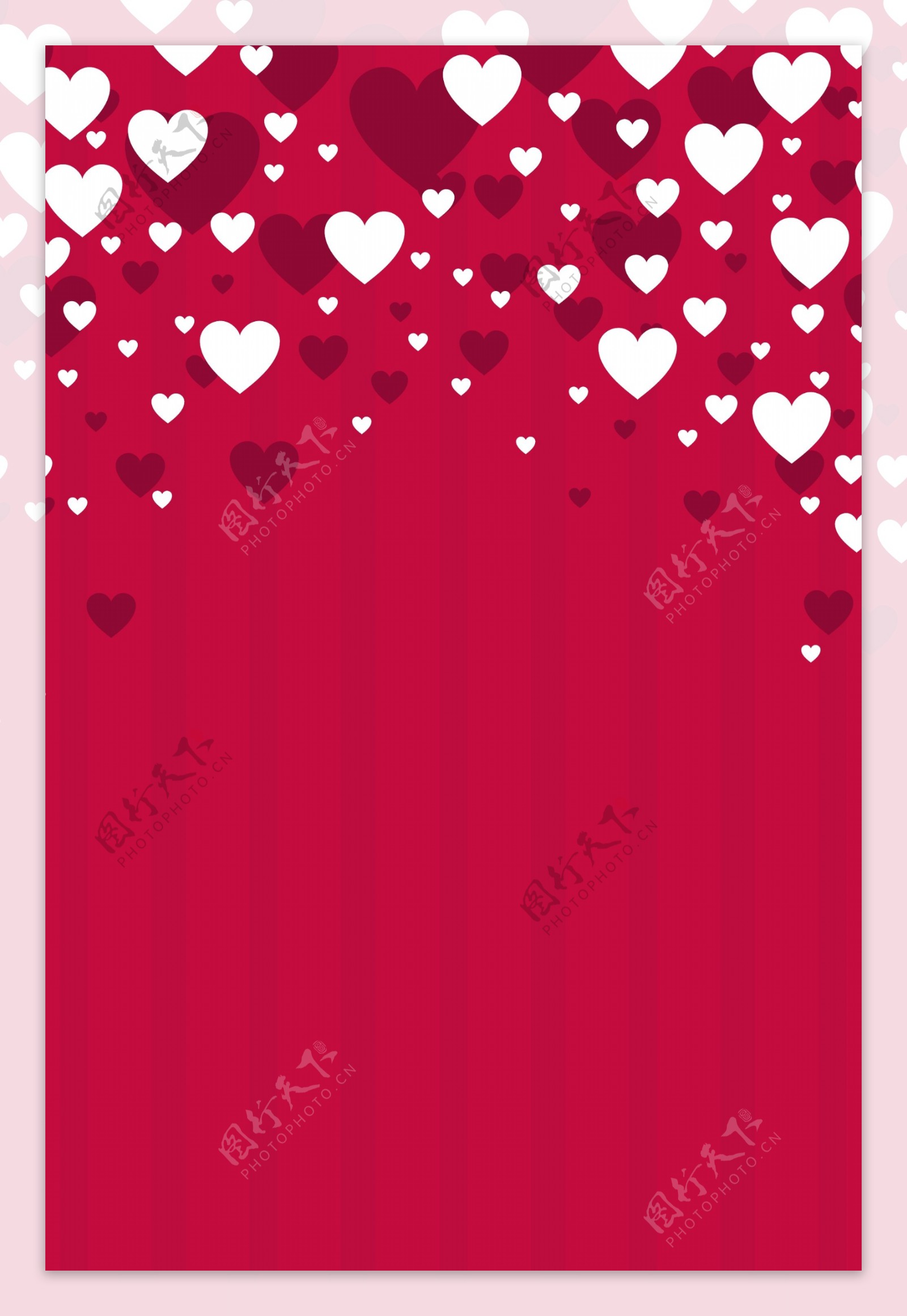 红白心形时尚海报背景图