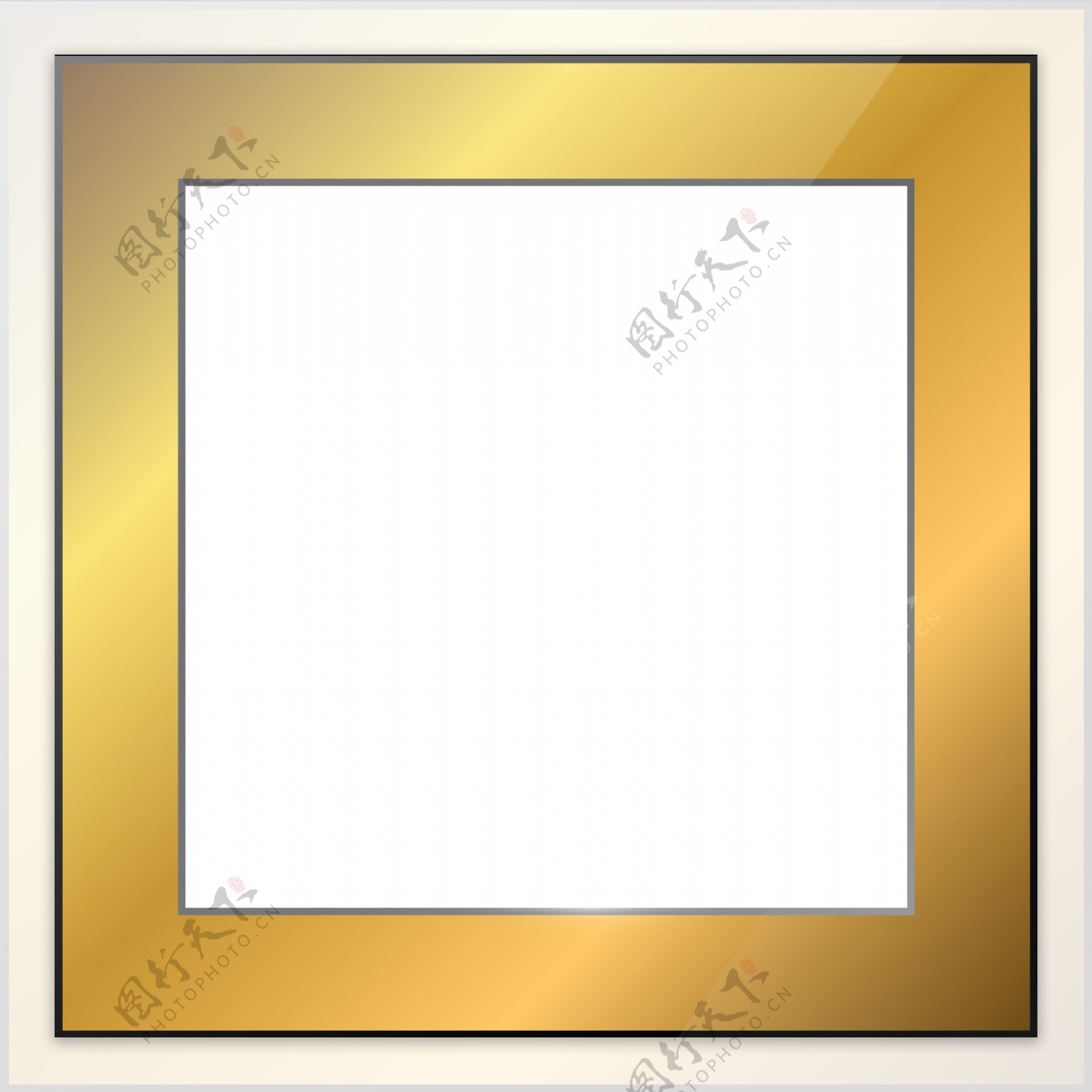抽象金色边框免抠png透明图层素材